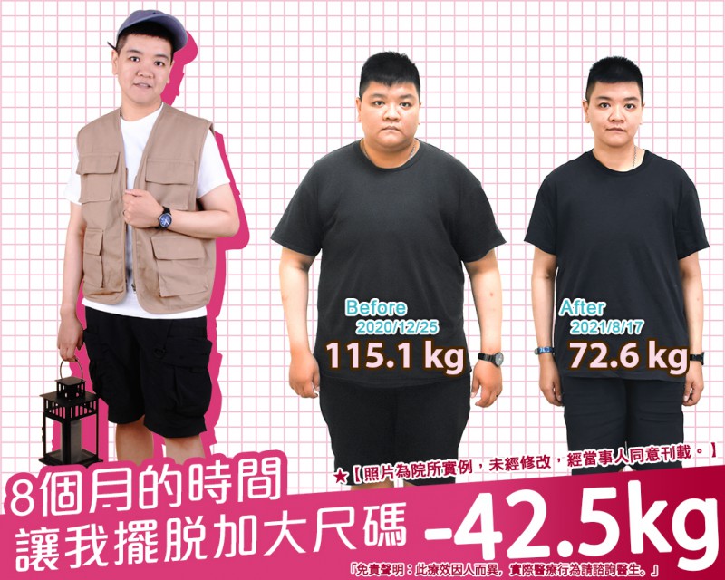 【8个月瘦42.5kg摆脱加大尺码】减重成功「潮」向新人生-李O昱