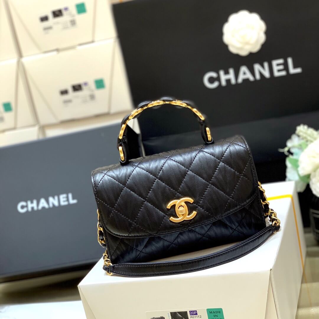Chanel 2021春夏新款口盖包 AS2477黑色