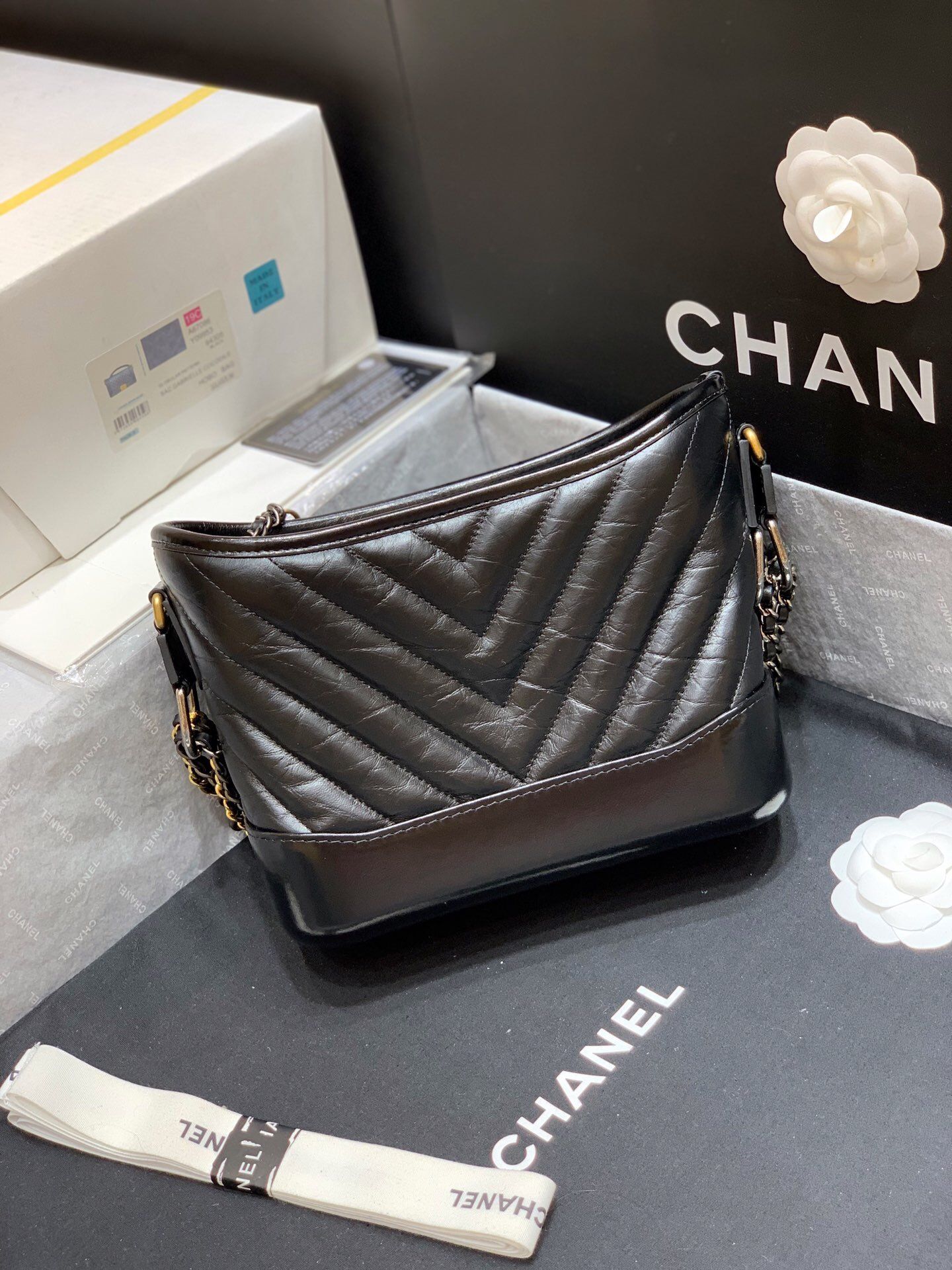 Chanel/香奈儿 A91810黑色 2020新款V纹GABRIELLE小号流浪