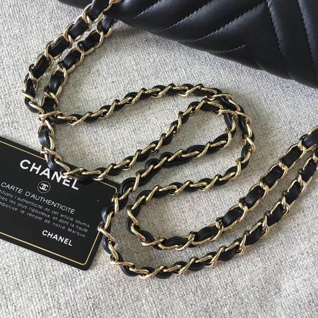 Chanel/香奈儿CF原厂羊皮25CM中号链条斜挎包