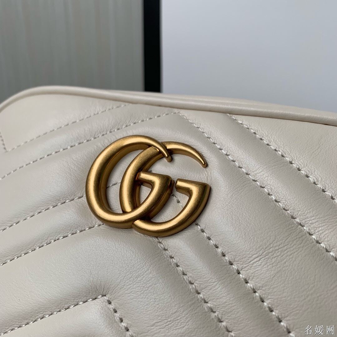 Gucci 448065 双G迷你Marmont绗缝链条古驰斜挎相机包