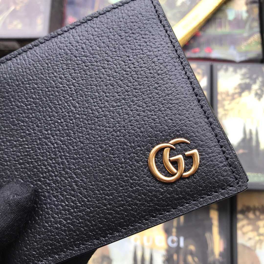 Gucci/古驰 428726 GG Marmont系列皮革双折钱包