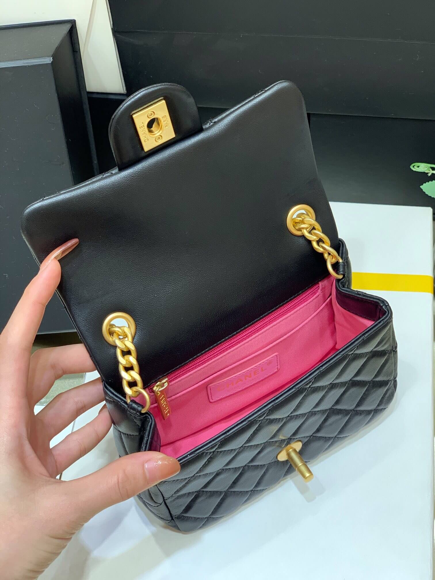 Chanel Classic flap bag CF宝石包 AS2379黑色