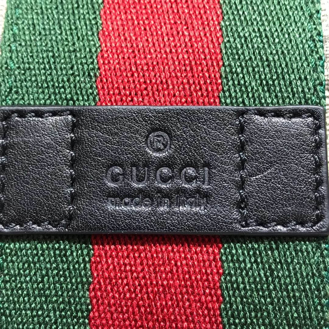 Gucci 387111 饰条纹织带高级人造帆布邮差包