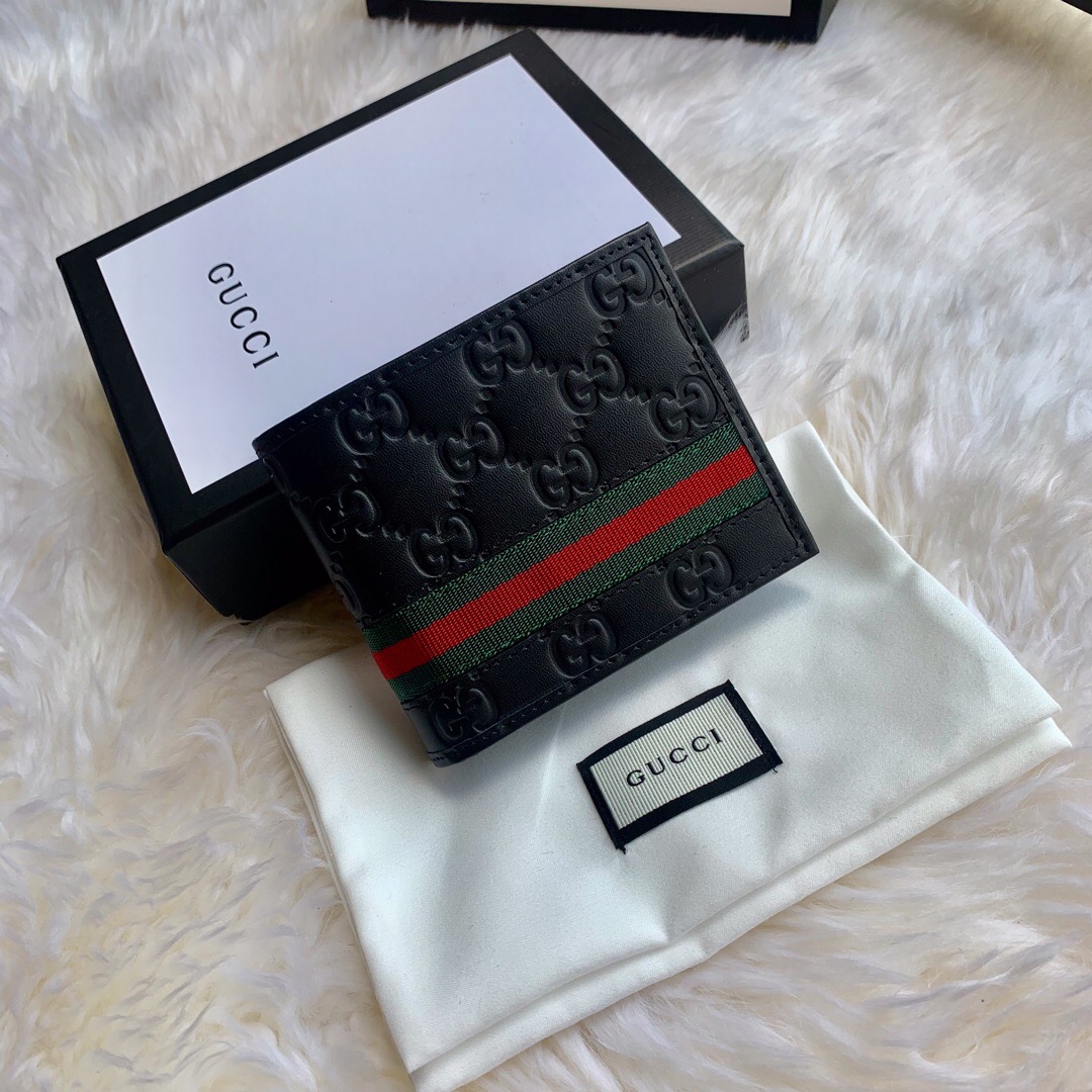 Gucci/古驰 365491 短款男式织带钱包