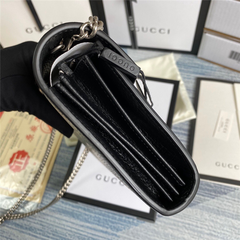 Gucci古驰 401231 黑色 Dionysus系列皮革迷你链条手袋