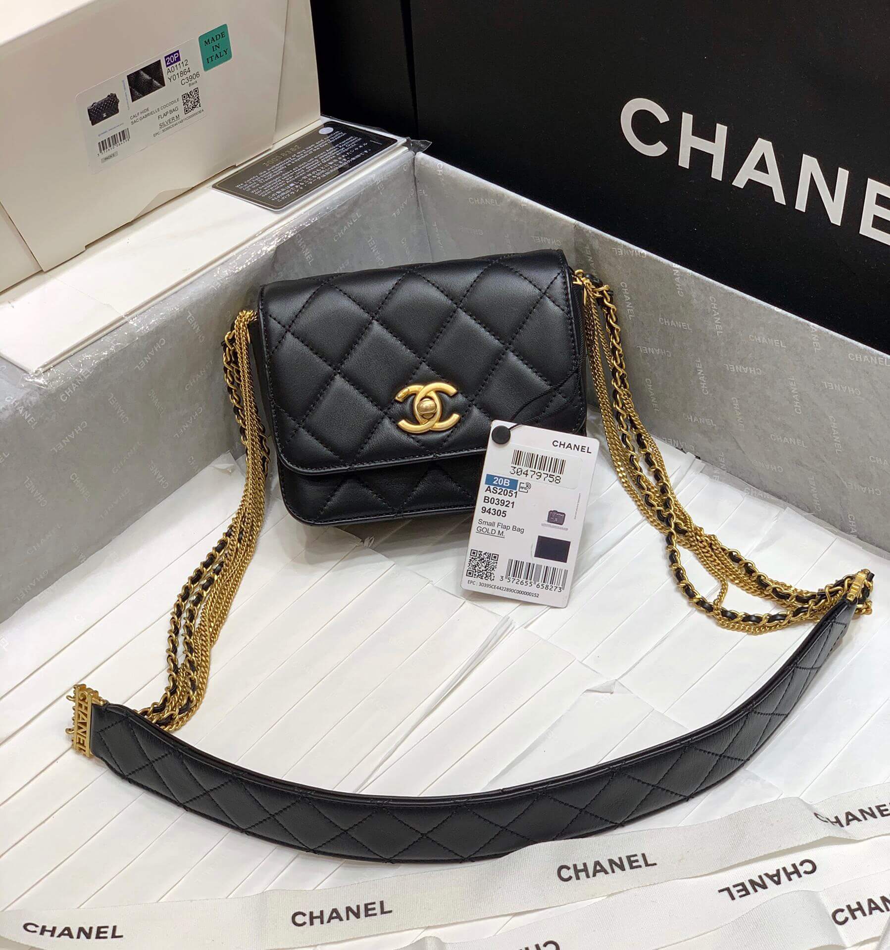 Chanel 2020秋冬限量版链条包 AS2051黑色