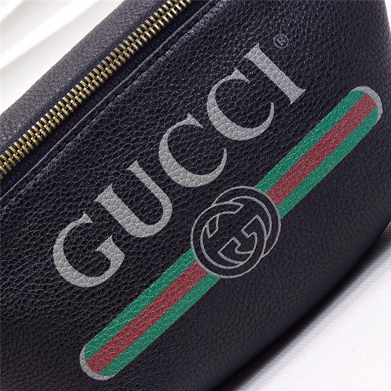 Gucci古驰 530412 Gucci标识印花皮革腰包