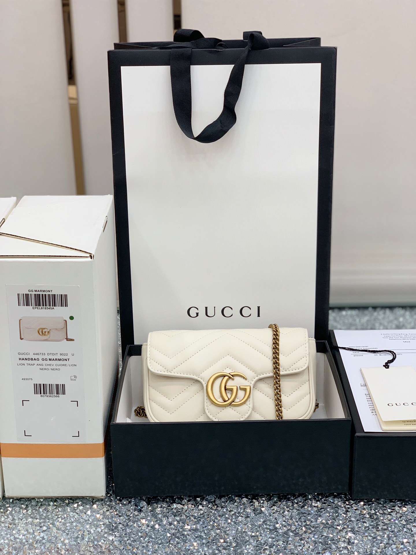 Gucci 476433 GG Marmont系列迷你手袋