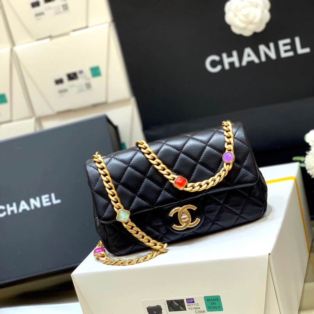 Chanel Classic flap bag CF宝石包 AS2380黑色