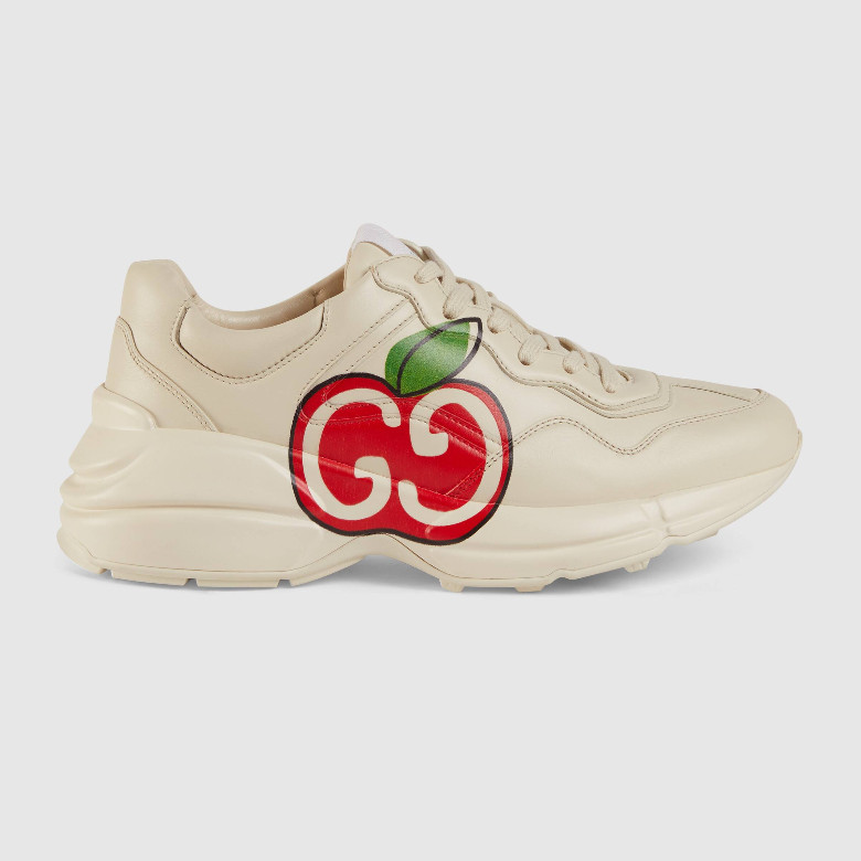 Gucci 609343 象牙白色 Rhyton系列 女士GG苹果运动鞋