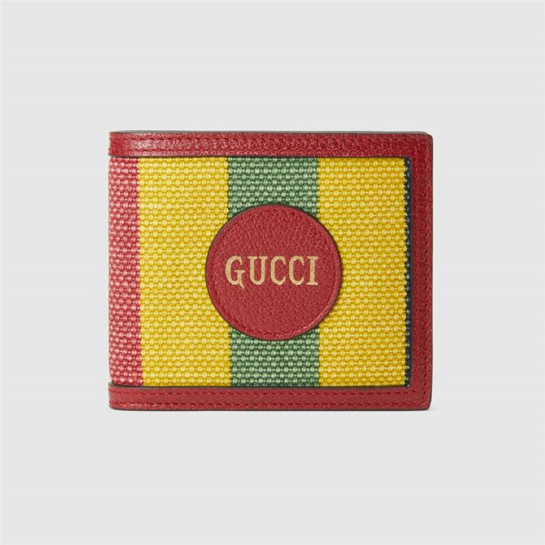 Gucci古驰 ‎625600 Baiadera宽条纹帆布双折钱包