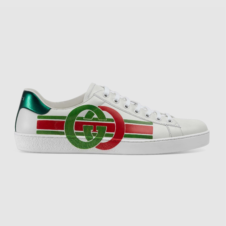 Gucci 576136 白色 Ace系列 互扣式双G 男士运动鞋