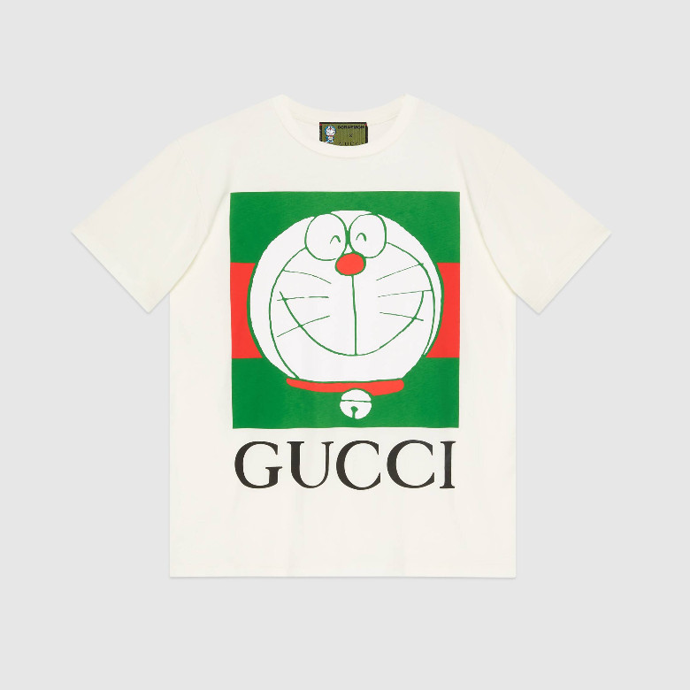 Gucci 615044 XJDIM 9095 Doraemon x Gucci联名系列 棉质T恤
