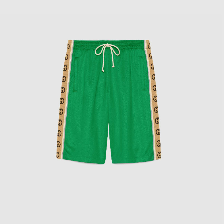 Gucci ‎604150 绿色 GG平纹针织短裤