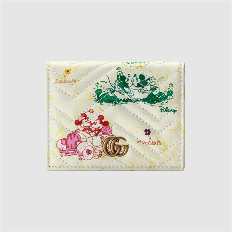 Disney x Gucci 616768 1TZAM 9183 米奇和米妮印花 GG Marmont系列卡包