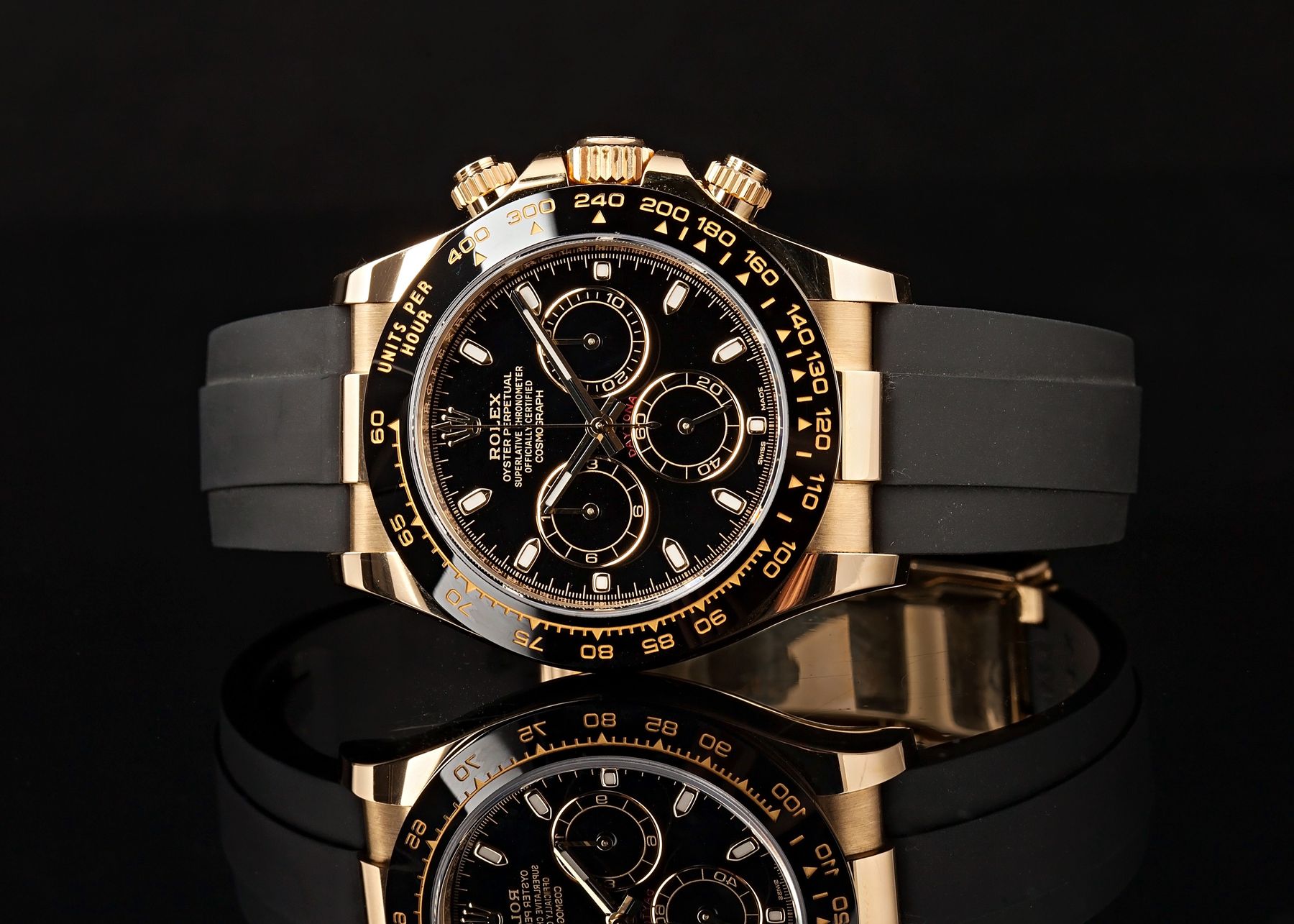 Oysterflex Rolex Watches Yellow Gold Daytona 116518 Ceramic Bezel