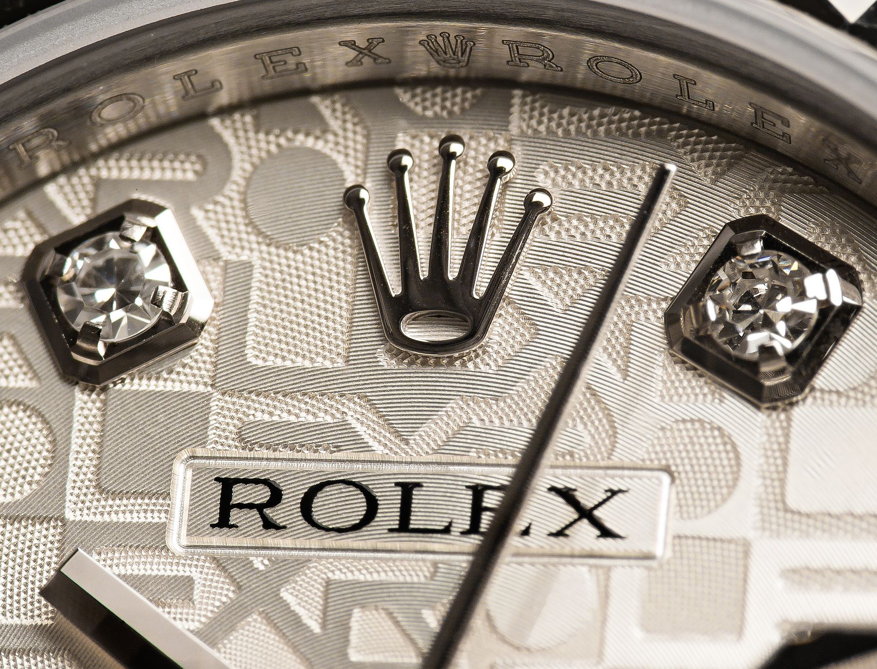 Rolex Jubilee Dial Silver Diamond Hour Markers
