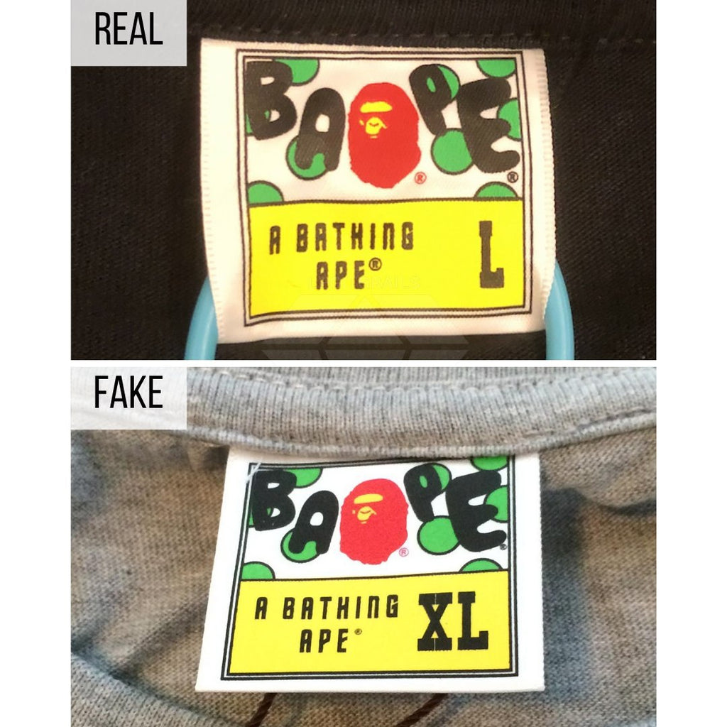 How To Spot a Fake Bape Tee/Bape T-shirt: The Neck Tag Method