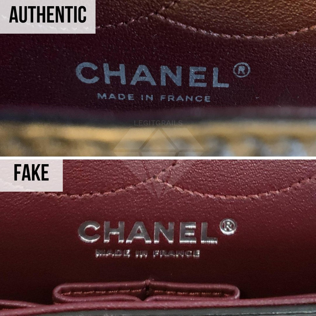 Chanel 2.55 Bag Authentication Guide: The Inner Logo Print Method
